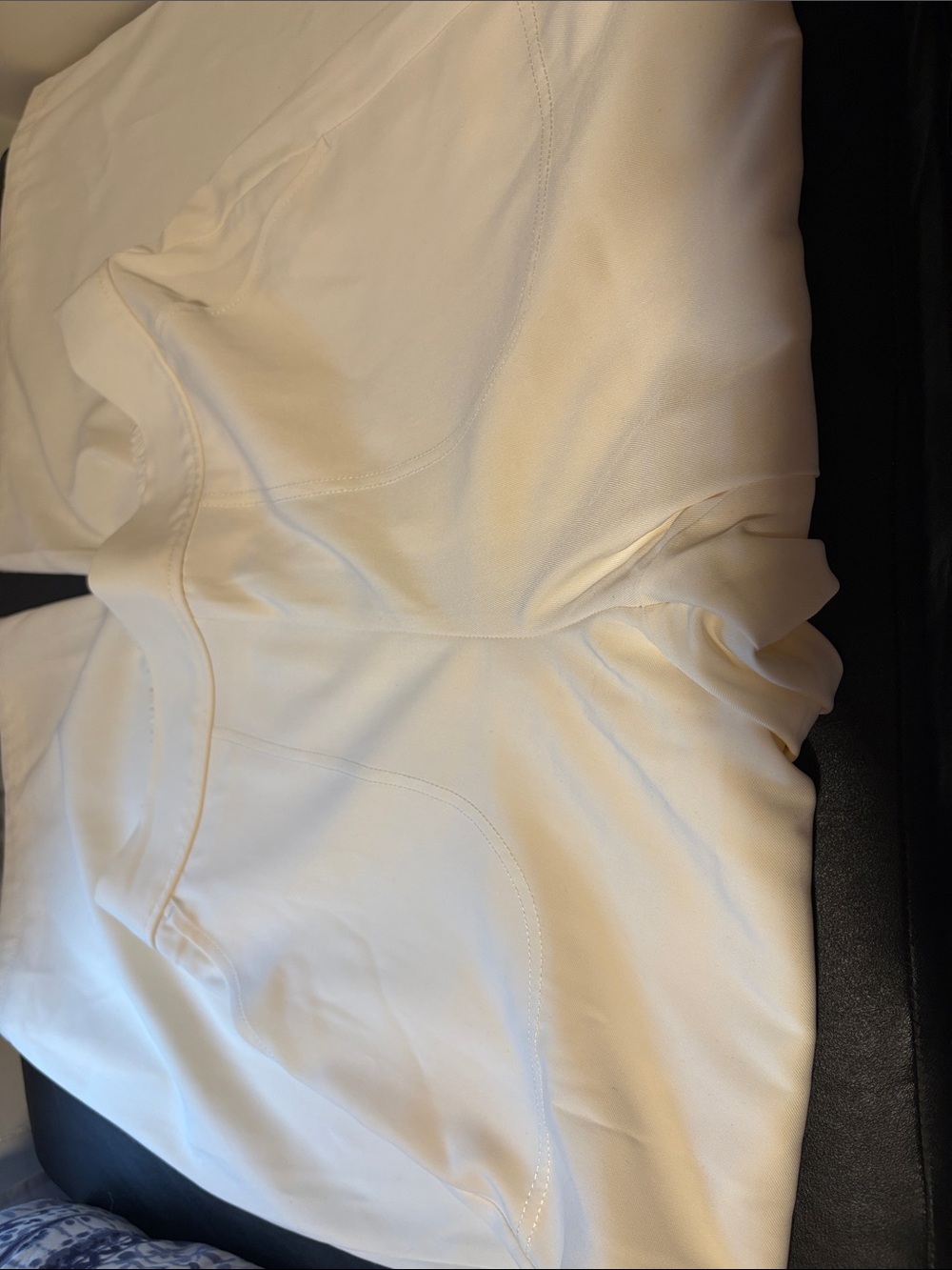 Cream Stretch wide leg pants